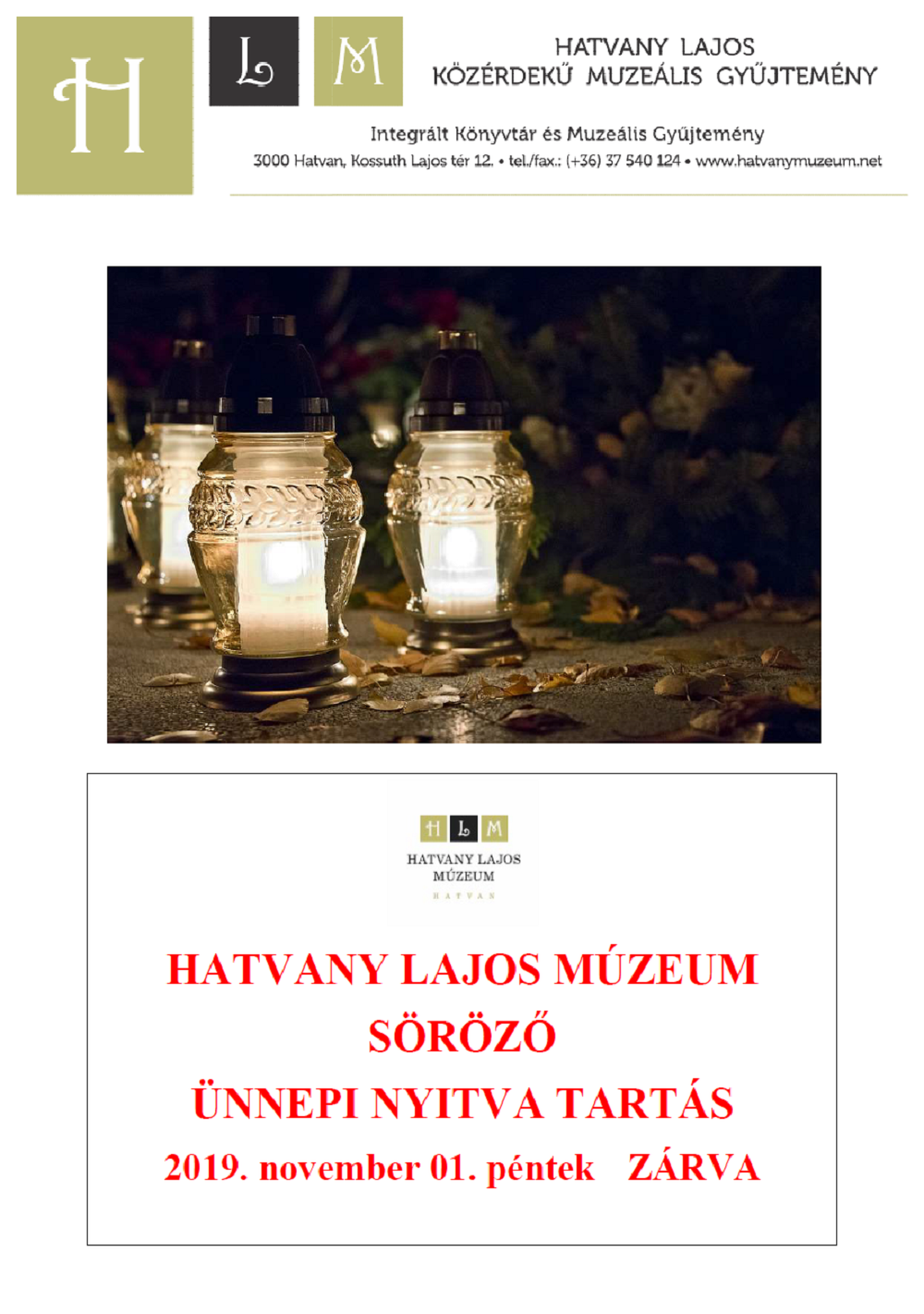 unnepi nyitvatartas 2019 november 1